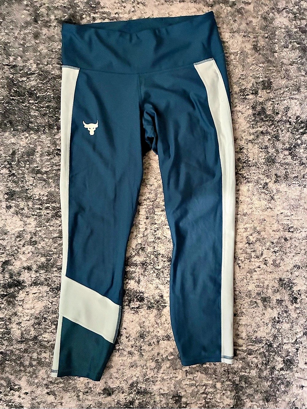 Under Armour Project Rock Let's Go Ankle Legging Blue & White Large